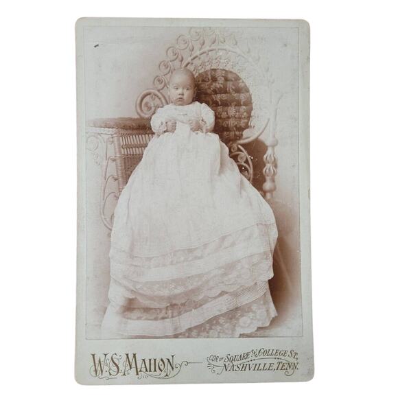 WS Mahon Cabinet Card Photo-Baby Nashville Tennessee No T6998 Roy E Brannon - Picture 1 of 3